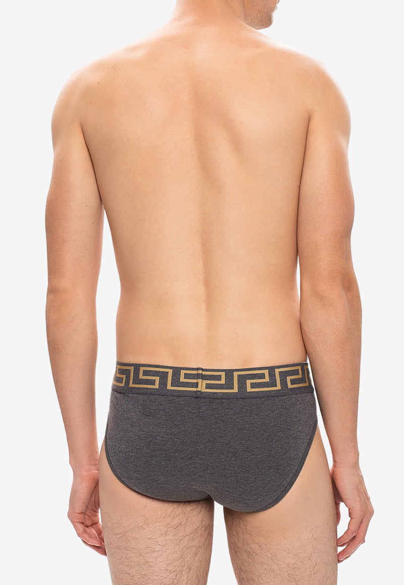 Versace Greca Border Briefs AU10027 A232741-A9X1 Gray