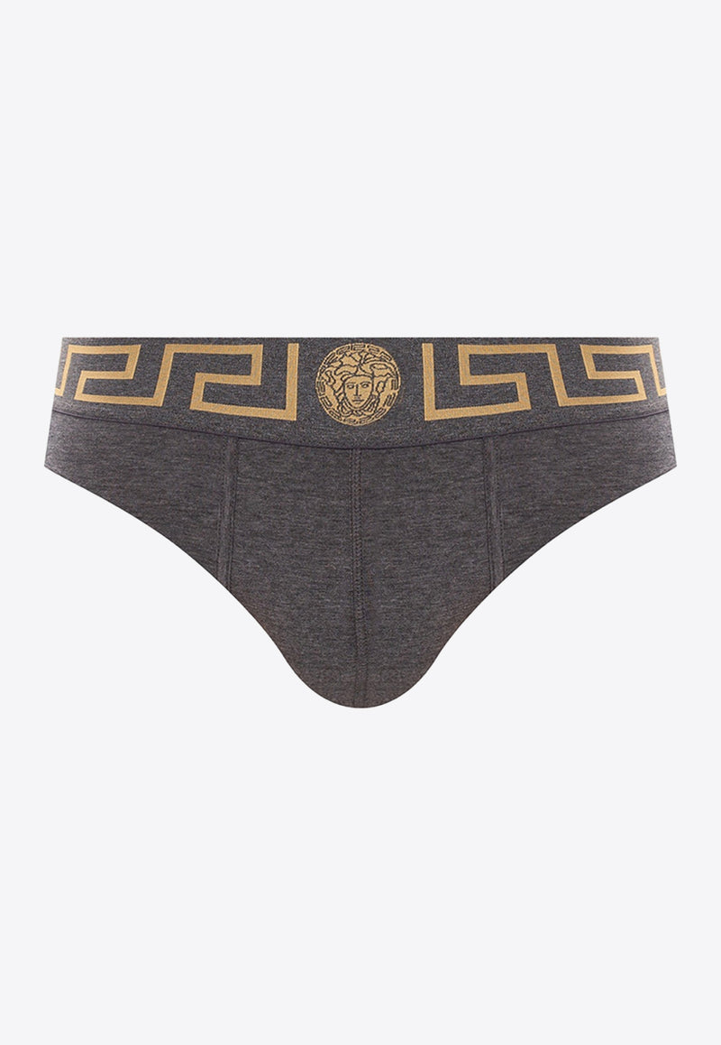 Versace Greca Border Briefs AU10027 A232741-A9X1 Gray