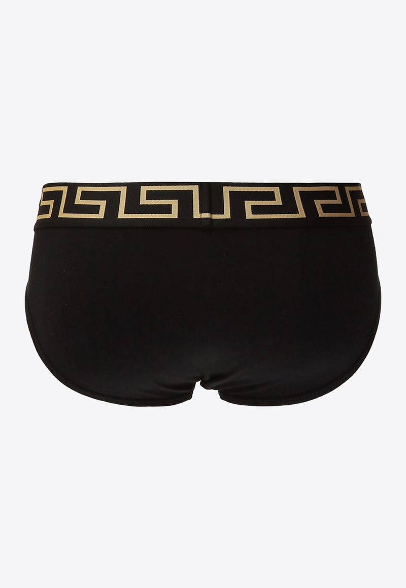 Versace Greca Border Briefs - Pack of 2 AU10180 A232741-A80G Black