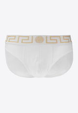 Versace Greca Border Briefs - Pack of 2 AU10180 A232741-A81H White