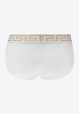 Versace Greca Border Briefs - Pack of 2 AU10180 A232741-A81H White