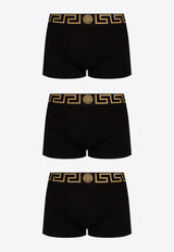 Versace Greca Border Trunks - Pack of 3 AU10326 A232741-A80G Black