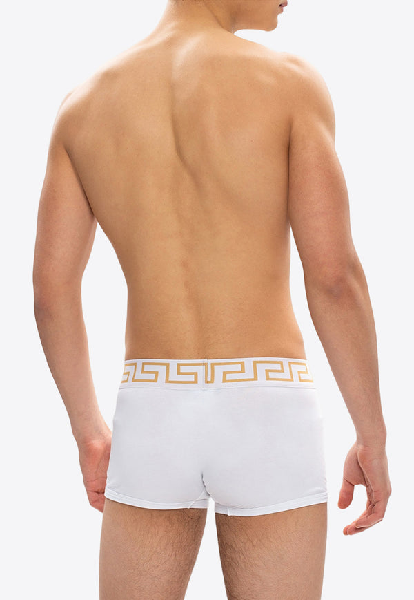 Versace Greca Border Trunks - Pack of 3 AU10326 A232741-A81H White