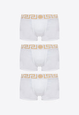 Versace Greca Border Trunks - Pack of 3 AU10326 A232741-A81H White