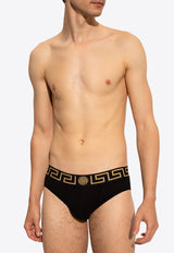 Versace Greca Border Briefs - Pack of 3 AU10327 A232741-A80G Black