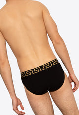 Versace Greca Border Briefs - Pack of 3 AU10327 A232741-A80G Black