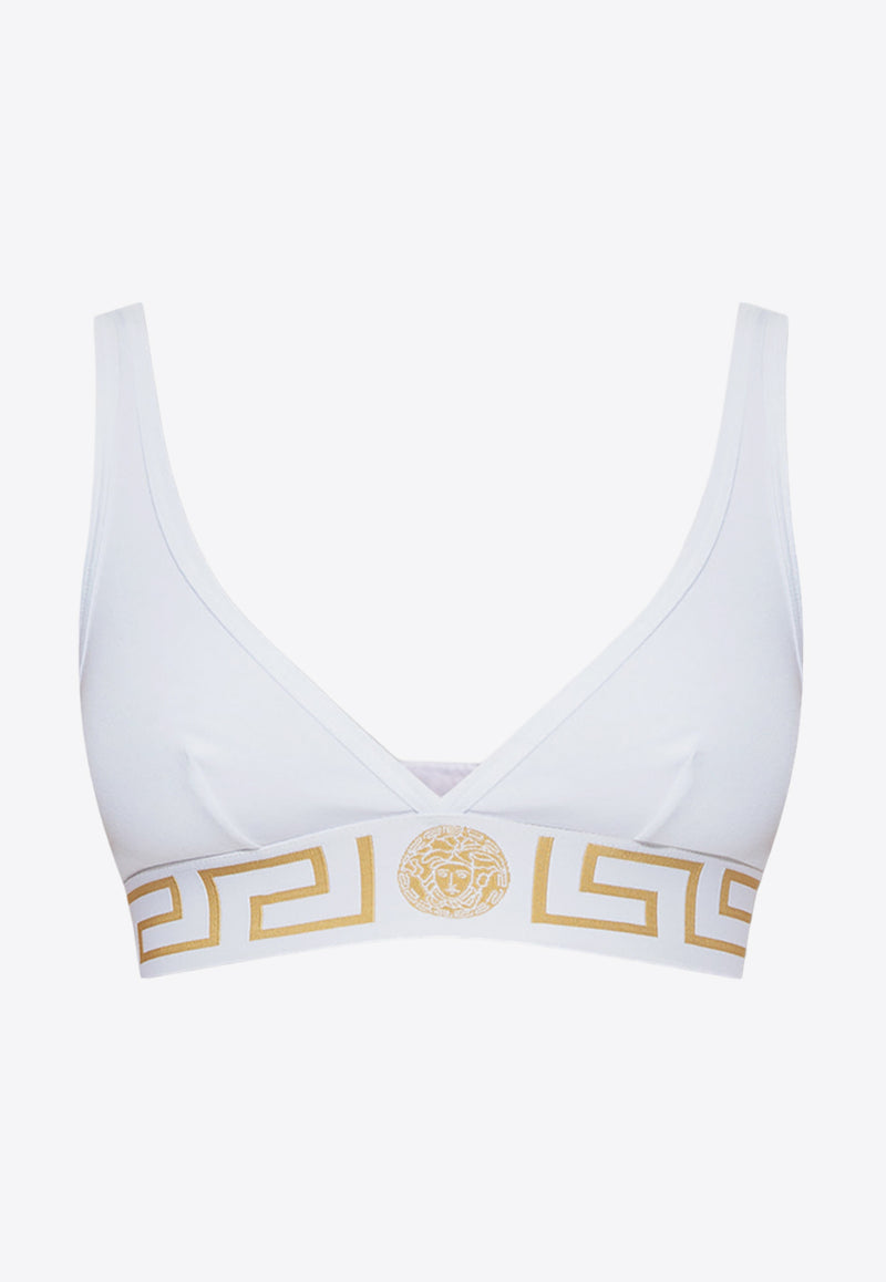 Versace Greca Border Triangle Bra AUD01047 A232741-A1001 White