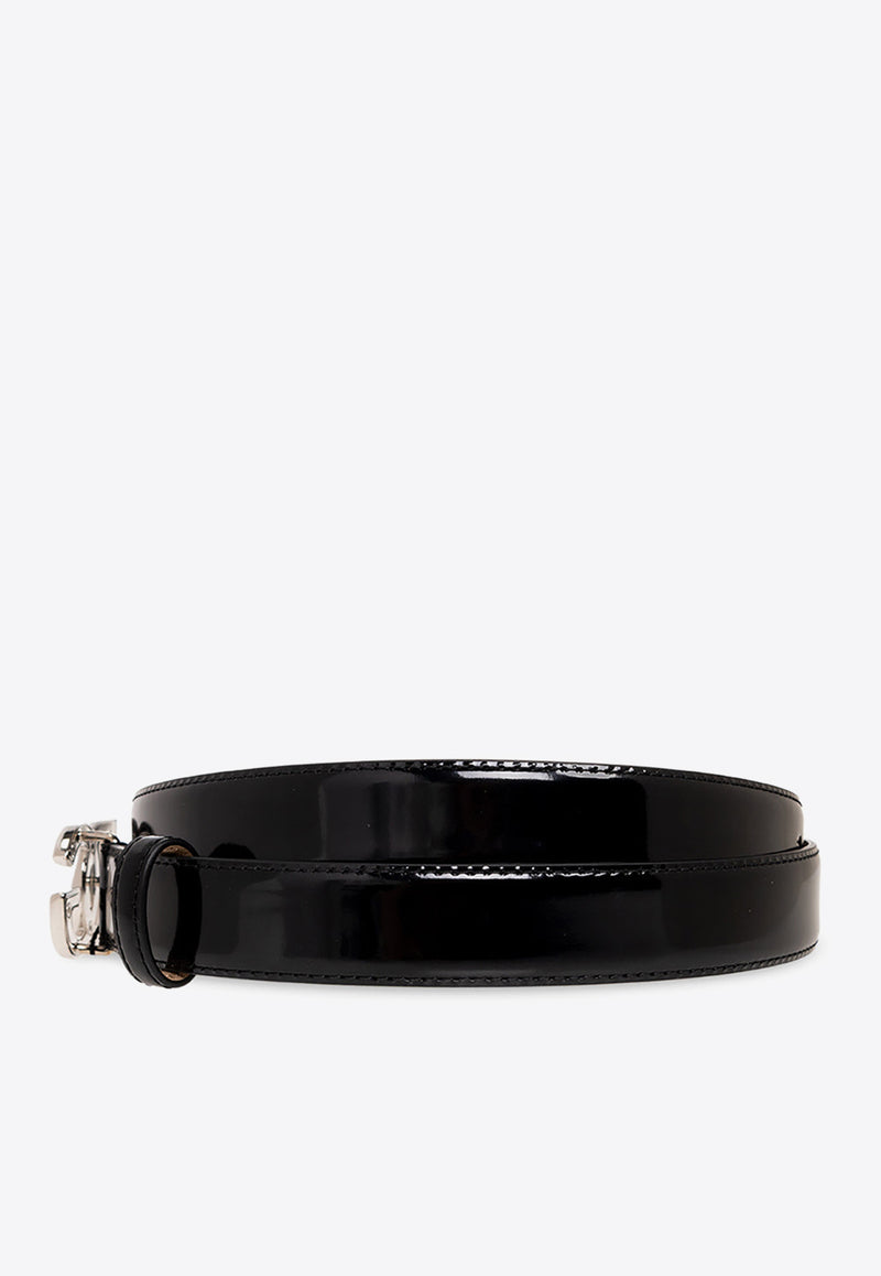 Dolce 
Gabbana Interlock Logo Patent Leather Belt BE1447 AI413-80999