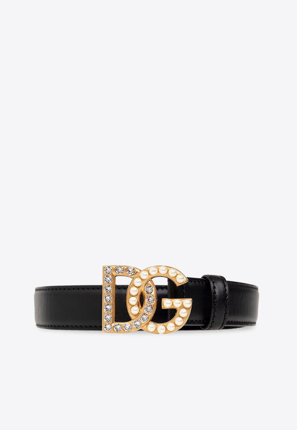 Dolce 
Gabbana Embellished DG Logo Leather Belt BE1577 AQ339-8S574