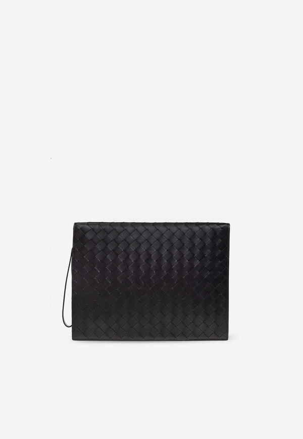 Bottega Veneta Medium Intrecciato Document Holder Black 732638 V2E41-8803