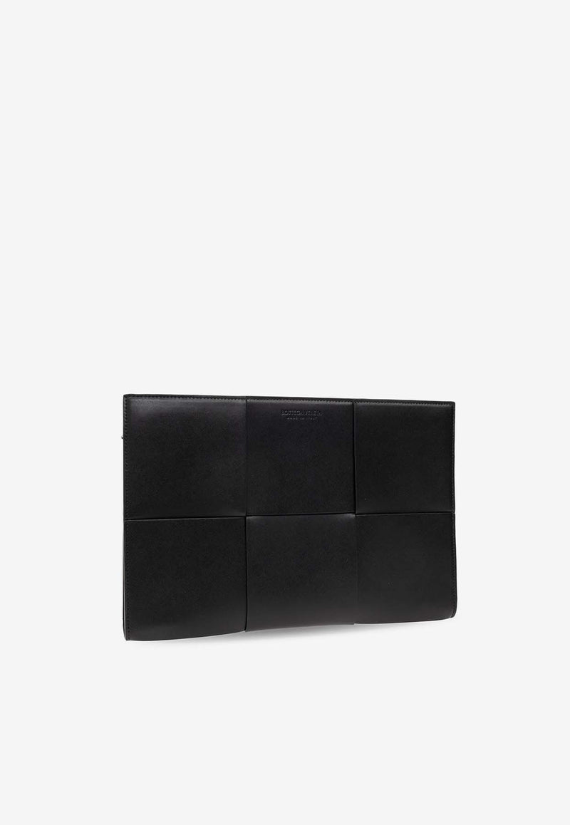 Bottega Veneta Arco Intrecciato Leather Document Holder Black 736185 VB1K0-8480