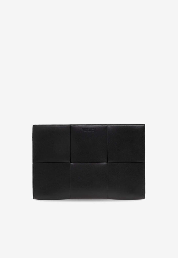 Bottega Veneta Arco Intrecciato Leather Document Holder Black 736185 VB1K0-8480