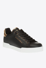 Dolce 
Gabbana Logo Low-Top Leather Sneakers CK1602 AN298-8E831