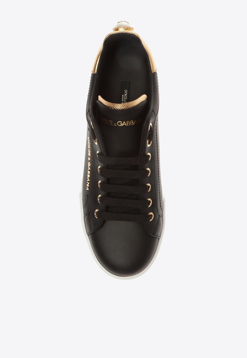 Dolce 
Gabbana Logo Low-Top Leather Sneakers CK1602 AN298-8E831