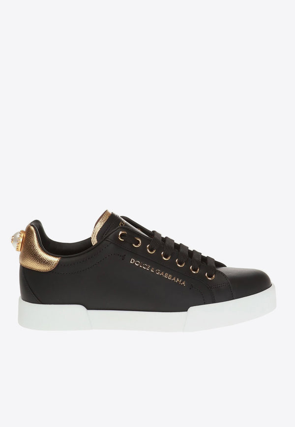 Dolce 
Gabbana Logo Low-Top Leather Sneakers CK1602 AN298-8E831