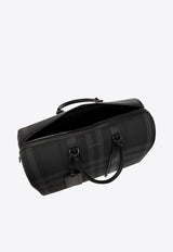 Burberry Boston Holdall Check Duffel Bag Gray 8062917 A8800-CHARCOAL