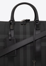 Burberry Boston Holdall Check Duffel Bag Gray 8062917 A8800-CHARCOAL