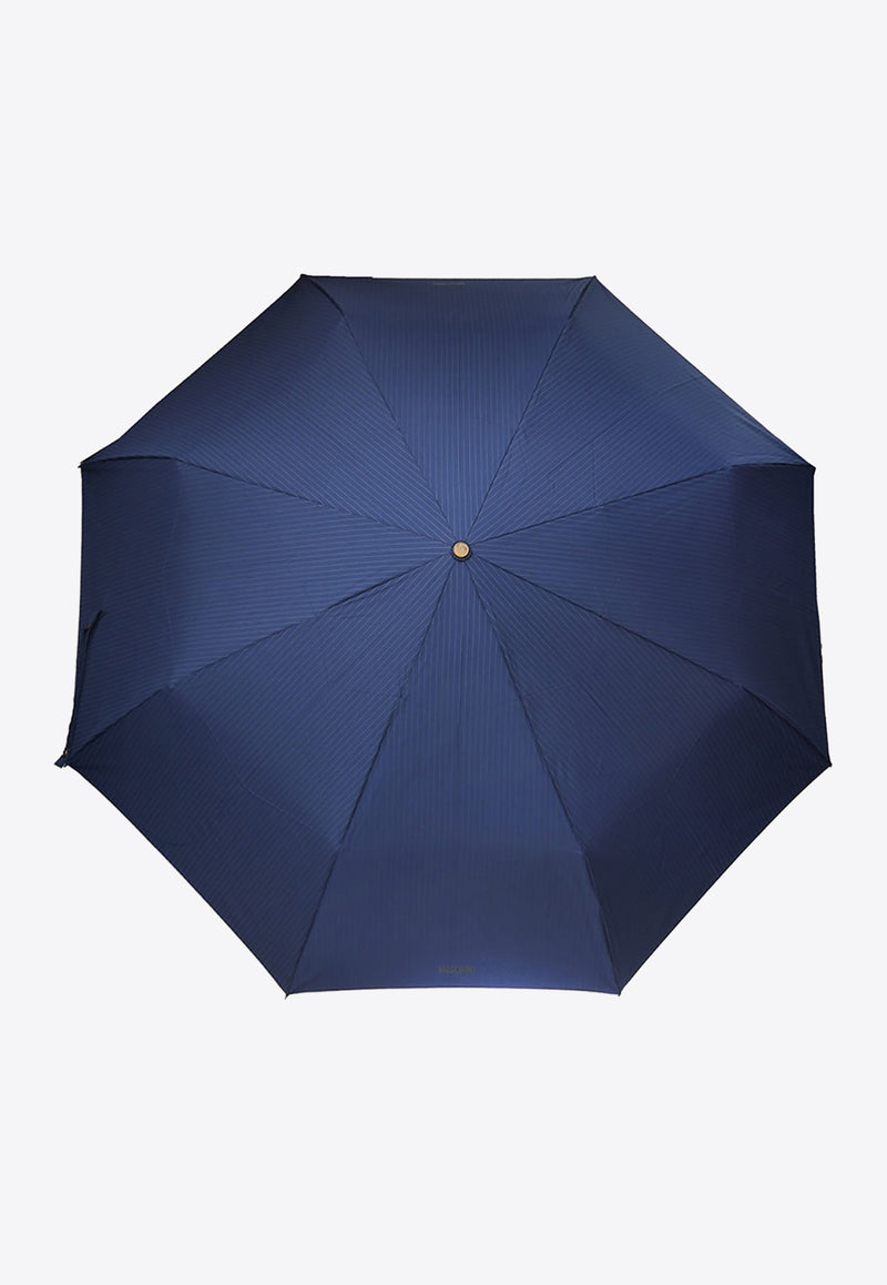 Moschino Pinstriped Folding Umbrella 8509 TOPLESSF-BLUE