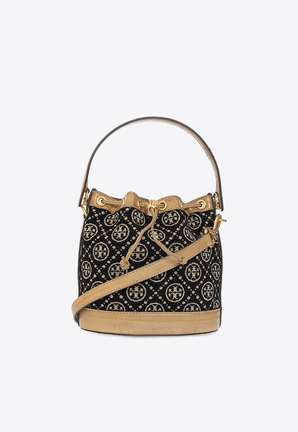 Tory Burch T Monogram Jacquard Bucket Bag Black 86544 0-889