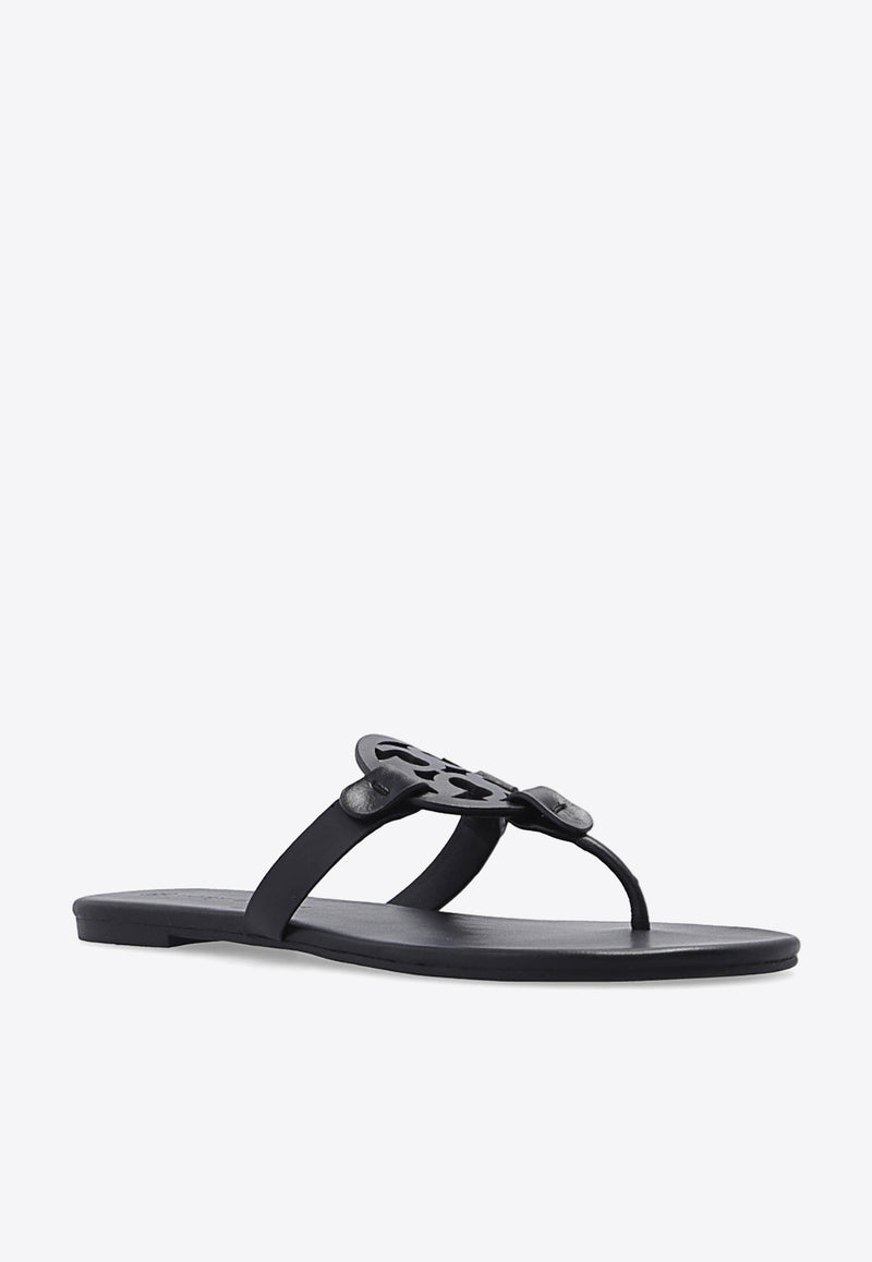 Tory Burch Miller Soft Leather Thong Sandals Black 90582 0-006