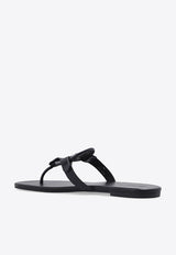 Tory Burch Miller Soft Leather Thong Sandals Black 90582 0-006