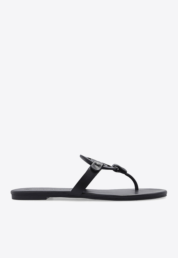 Tory Burch Miller Soft Leather Thong Sandals Black 90582 0-006