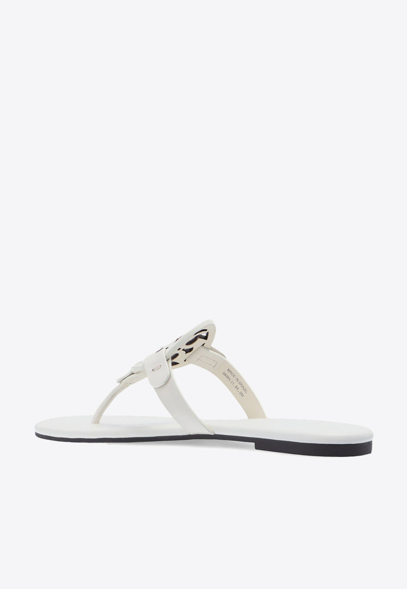 Tory Burch Miller Soft Leather Thong Sandals White 90582 0-104