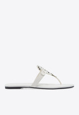 Tory Burch Miller Soft Leather Thong Sandals White 90582 0-104