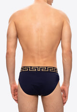 Versace Greca Border Swim Briefs ABU01025 A232185-A70W Navy