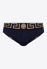 Versace Greca Border Swim Briefs ABU01025 A232185-A70W Navy