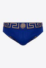 Versace Greca Border Swim Briefs ABU01025 A232185-A85K Blue