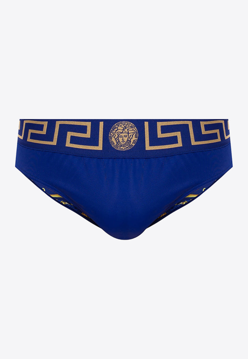 Versace Greca Border Swim Briefs ABU01025 A232185-A85K Blue