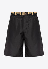 Versace Greca Border Beach Shorts ABU01027 A232415-A80G Black