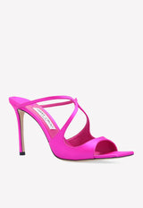 Jimmy Choo Anise 95 Mules in Satin ANISE 95 SAT-FUCHSIA Pink