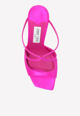 Jimmy Choo Anise 95 Mules in Satin ANISE 95 SAT-FUCHSIA Pink