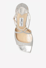 Jimmy Choo Azia 95 Glitter Sandals AZIA 95 DGZ-PLATINUM ICE Gold