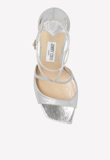 Jimmy Choo Azia 95 Sandals in Glitter Leather AZIA 95 GLE-CHAMPAGNE Silver