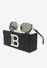 Balmain Rectangular Titanium Sunglasses BPS-117A-52 0-0