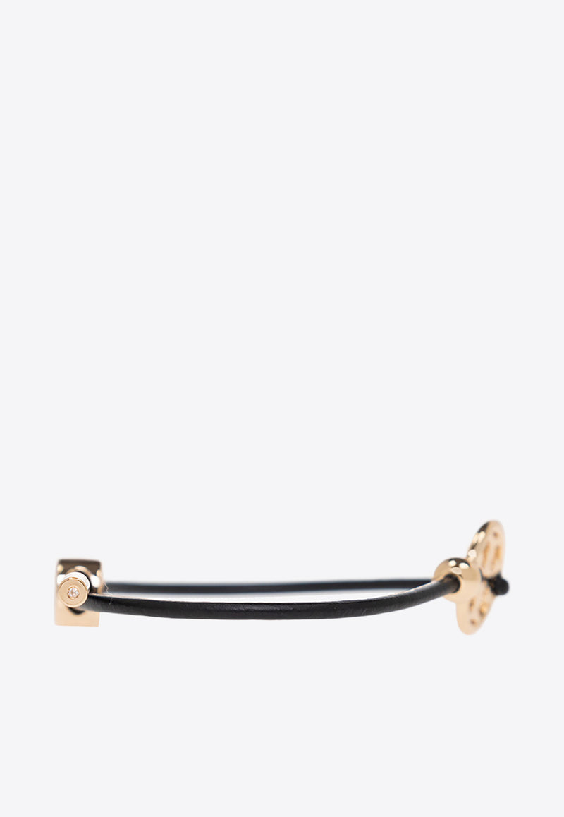 Tory Burch Miller Slider Leather Bracelet Black 144706 0-720