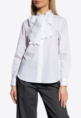 Tory Burch Scalloped Bow Shirt White 145213 0-100