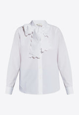 Tory Burch Scalloped Bow Shirt White 145213 0-100