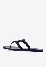 Tory Burch Miller Patent Leather Thong Sandals Navy 146252 0-400