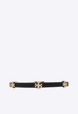 Tory Burch Eleanor Logo Plaque Leather Bracelet Black 147235 0-720