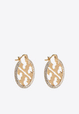 Tory Burch Miller Crystal Embellished Hoop Earrings Gold 148178 0-783