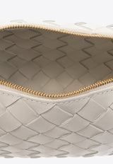 Bottega Veneta Mini Loop Crossbody Bag in Intrecciato Leather White 723547 V1G11-9009