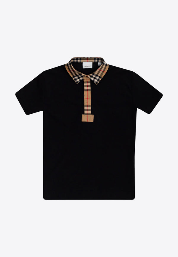 Burberry Kids Boys Johane Polo T-shirt  Black 8053654 A1189-BLACK