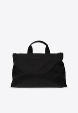 Dolce 
Gabbana Sicilia DNA Rubberized Logo Nylon Holdall Bag Black BM2125 AG182-8B956