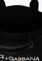 Dolce 
Gabbana Sicilia DNA Rubberized Logo Nylon Holdall Bag Black BM2125 AG182-8B956