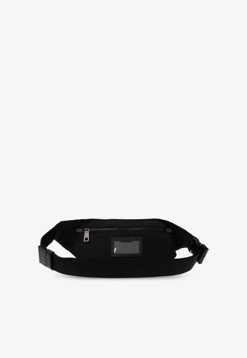 Dolce 
Gabbana Sicilia DNA Rubberized Logo Belt Bag Black BM2218 AG182-8B956