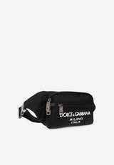 Dolce 
Gabbana Sicilia DNA Rubberized Logo Belt Bag Black BM2218 AG182-8B956